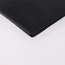 Miu Miu Passport Case Leather Black Gold Auth 208463M-10