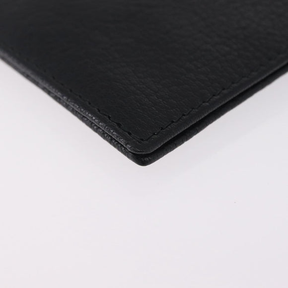 Miu Miu Passport Case Leather Black Gold Auth 208463M