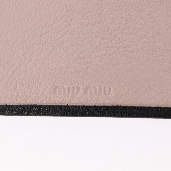 Miu Miu Passport Case Leather Black Gold Auth 208463M