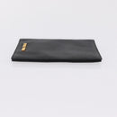Miu Miu Passport Case Leather Black Gold Auth 208463M-4