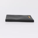 Miu Miu Passport Case Leather Black Gold Auth 208463M-5