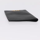 Miu Miu Passport Case Leather Black Gold Auth 208463M-6