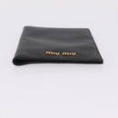 Miu Miu Passport Case Leather Black Gold Auth 208463M-7