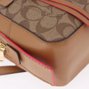 Coach Backpack Leather Beige Gold Auth 208472A-12