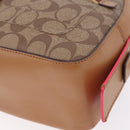 Coach Backpack Leather Beige Gold Auth 208472A-13