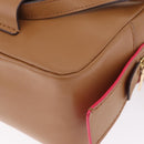 Coach Backpack Leather Beige Gold Auth 208472A-15