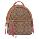 Coach Backpack Leather Beige Gold Auth 208472A-2