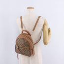 Coach Backpack Leather Beige Gold Auth 208472A-26