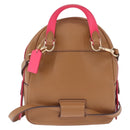 Coach Backpack Leather Beige Gold Auth 208472A-3