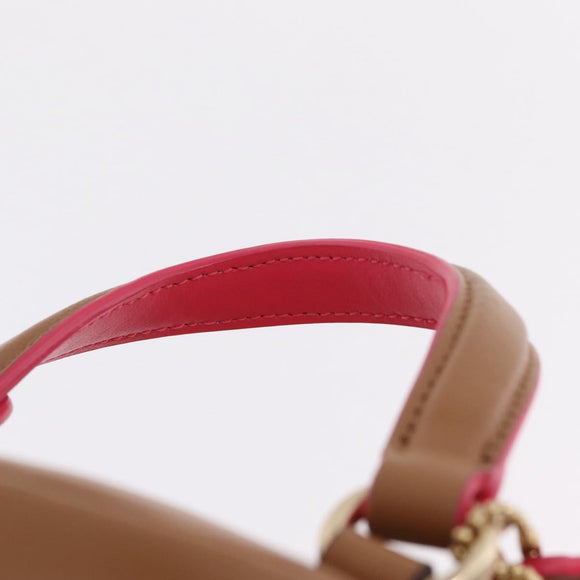 Coach Backpack Leather Beige Gold Auth 208472A