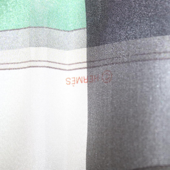 HERMES Scarf Silk Gray Auth 208474