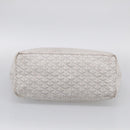Goyard Herringbone Saint Louis PM Tote Bag PVC White Silver Auth 208478-10