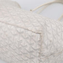Goyard Herringbone Saint Louis PM Tote Bag PVC White Silver Auth 208478-11