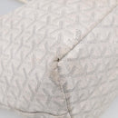 Goyard Herringbone Saint Louis PM Tote Bag PVC White Silver Auth 208478-12