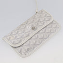 Goyard Herringbone Saint Louis PM Tote Bag PVC White Silver Auth 208478-18