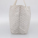 Goyard Herringbone Saint Louis PM Tote Bag PVC White Silver Auth 208478-5