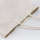 Goyard Herringbone Saint Louis PM Tote Bag PVC White Silver Auth 208478-6