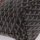Goyard Herringbone Tote Bag PVC Leather Black Auth 208481V-12