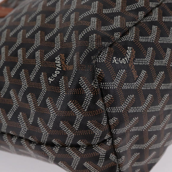 Goyard Herringbone Tote Bag PVC Leather Black Auth 208481V