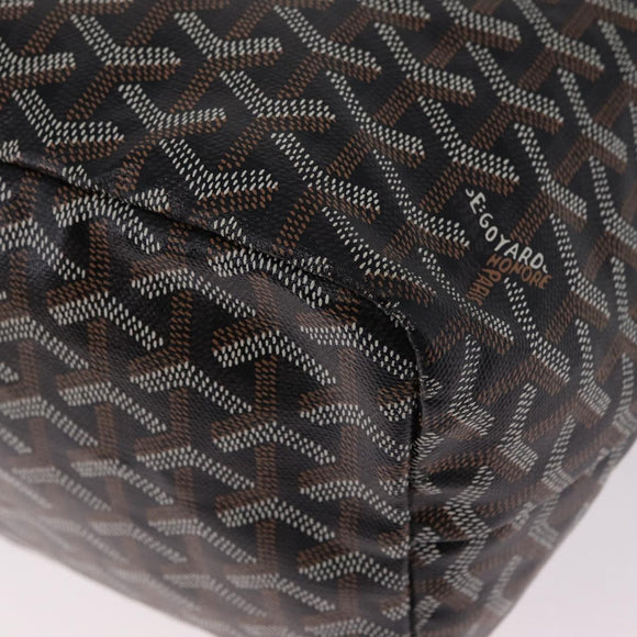 Goyard Herringbone Tote Bag PVC Leather Black Auth 208481V