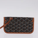 Goyard Herringbone Tote Bag PVC Leather Black Auth 208481V-20