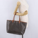 Goyard Herringbone Tote Bag PVC Leather Black Auth 208481V-25