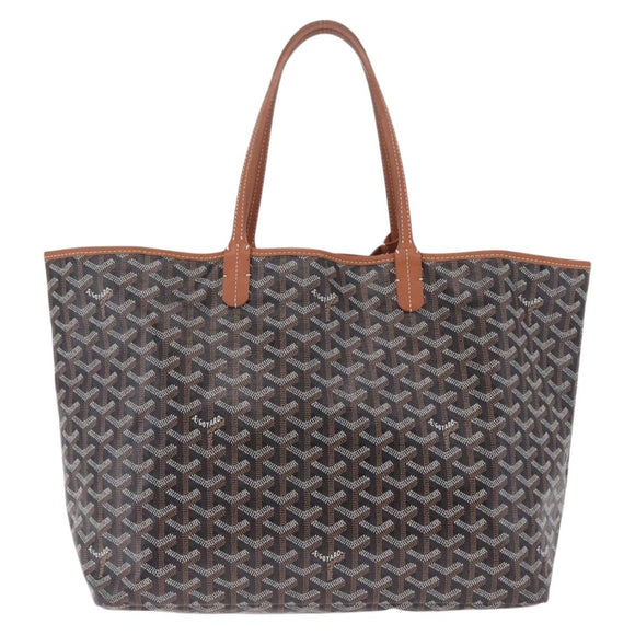 Goyard Herringbone Tote Bag PVC Leather Black Auth 208481V