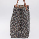 Goyard Herringbone Tote Bag PVC Leather Black Auth 208481V-5