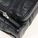 PRADA Hand Bag Leather 2way Black Silver Auth 208497SAM-12