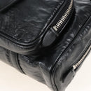 PRADA Hand Bag Leather 2way Black Silver Auth 208497SAM-13