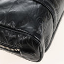 PRADA Hand Bag Leather 2way Black Silver Auth 208497SAM-14