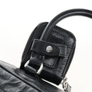 PRADA Hand Bag Leather 2way Black Silver Auth 208497SAM-17