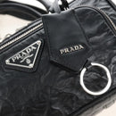 PRADA Hand Bag Leather 2way Black Silver Auth 208497SAM-19