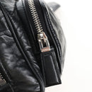 PRADA Hand Bag Leather 2way Black Silver Auth 208497SAM-21