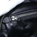 PRADA Hand Bag Leather 2way Black Silver Auth 208497SAM-28