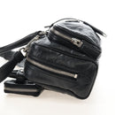 PRADA Hand Bag Leather 2way Black Silver Auth 208497SAM-4