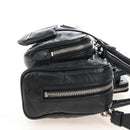 PRADA Hand Bag Leather 2way Black Silver Auth 208497SAM-5