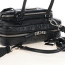 PRADA Hand Bag Leather 2way Black Silver Auth 208497SAM-6