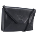 CELINE Shoulder Bag Leather Black Auth 208500A-1