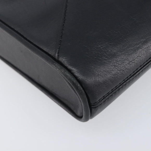 CELINE Shoulder Bag Leather Black Auth 208500A