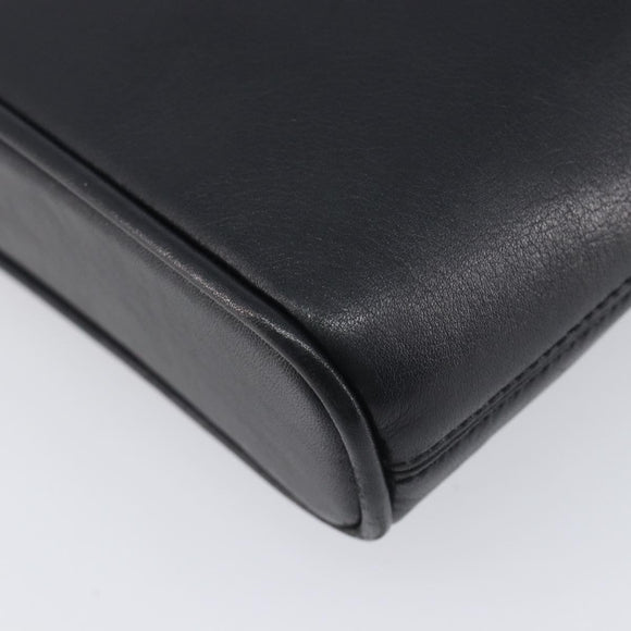 CELINE Shoulder Bag Leather Black Auth 208500A