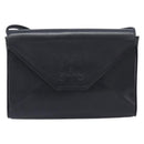 CELINE Shoulder Bag Leather Black Auth 208500A-2