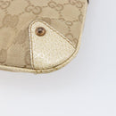 GUCCI GG Canvas Bamboo Chain Shoulder Bag Beige Gold Tone 124289 Auth 208501V-13