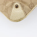GUCCI GG Canvas Bamboo Chain Shoulder Bag Beige Gold Tone 124289 Auth 208501V-14