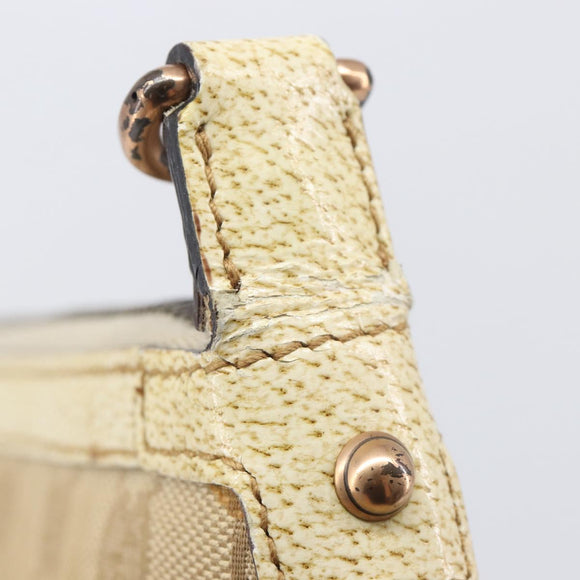 GUCCI GG Canvas Bamboo Chain Shoulder Bag Beige Gold Tone 124289 Auth 208501V
