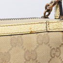 GUCCI GG Canvas Bamboo Chain Shoulder Bag Beige Gold Tone 124289 Auth 208501V-17