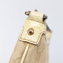GUCCI GG Canvas Bamboo Chain Shoulder Bag Beige Gold Tone 124289 Auth 208501V-18