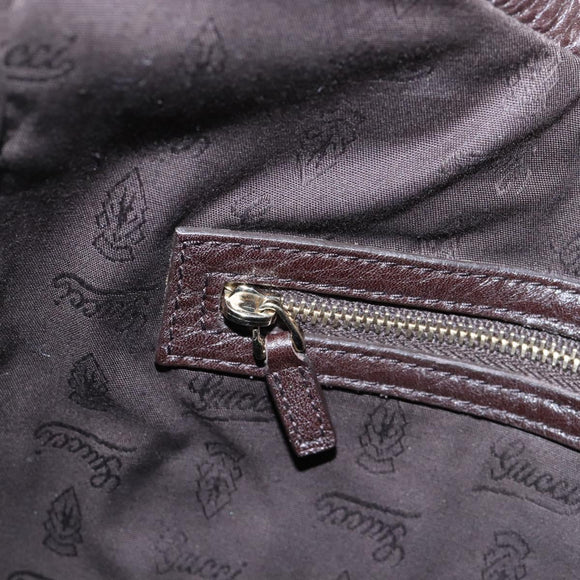 GUCCI Web Sherry Line Horsebit Shoulder Bag Leather Brown 247602 Auth 208504V