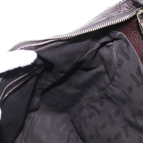 GUCCI Web Sherry Line Horsebit Shoulder Bag Leather Brown 247602 Auth 208504V