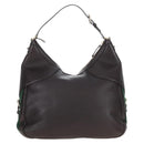GUCCI Web Sherry Line Horsebit Shoulder Bag Leather Brown 247602 Auth 208504V-3